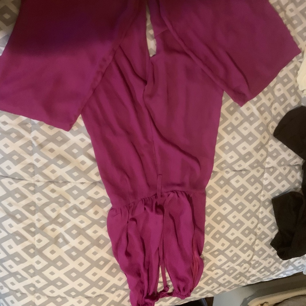Purple sleeveless jumpsuit